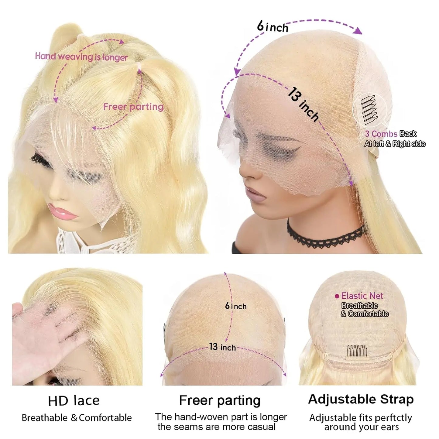 30 Inch 613 Lace Front Wig Human Hair 200% Density 13x6 Straight Blonde HD Transparent Lace Front Wigs Human Hair Pre Plucked